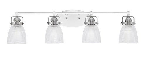 Easton Four Light Bath Bar in White & Brushed Nickel (200|1934-WHBN-500)