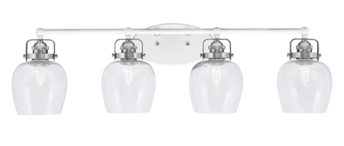 Easton Four Light Bath Bar in White & Brushed Nickel (200|1934-WHBN-4810)