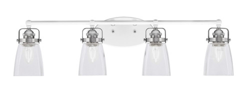 Easton Four Light Bath Bar in White & Brushed Nickel (200|1934-WHBN-461)