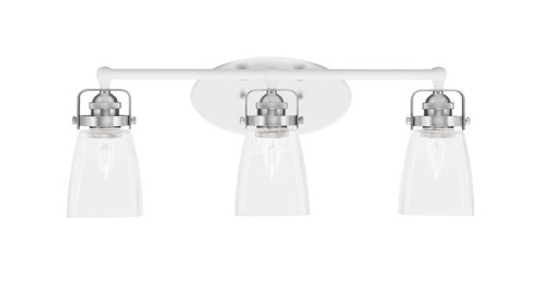 Easton Three Light Bath Bar in White & Brushed Nickel (200|1933-WHBN-461)