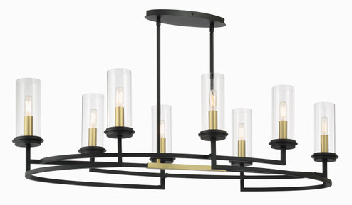 Hillstone Eight Light Island Pendant in Sand Coal & Soft Brass (7|3208-781)