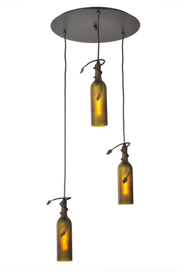 Tuscan Vineyard Three Light Pendant in Black Metal (57|99437)