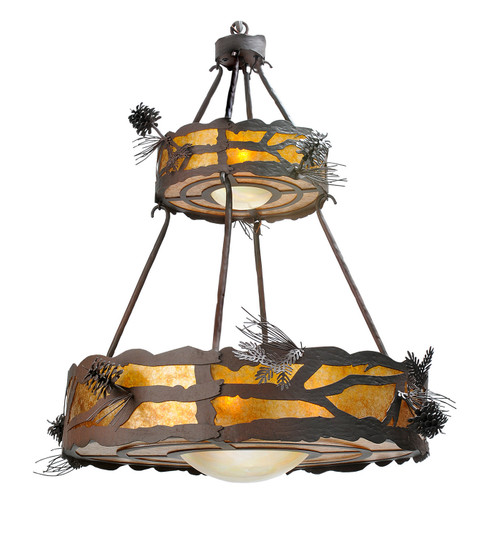 Woodland Pine Seven Light Chandelier in Rust,Wrought Iron (57|98873)