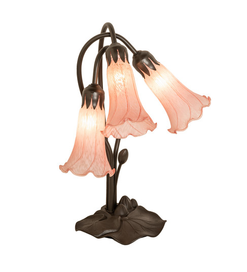 Pink Three Light Table Lamp in Mahogany Bronze (57|98715)