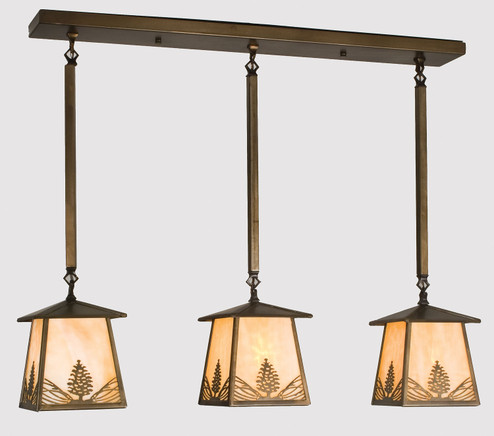 Pinecone Three Light Island Pendant in Antique Copper (57|70093)