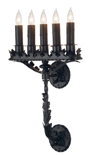 Victorian Theatre Five Light Wall Sconce in Black Metal (57|70087)