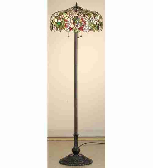 Tiffany Cherry Blossom Three Light Floor Lamp in Pewter (57|66466)