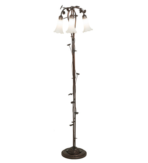 White Three Light Floor Lamp in Mahogany Bronze (57|66181)