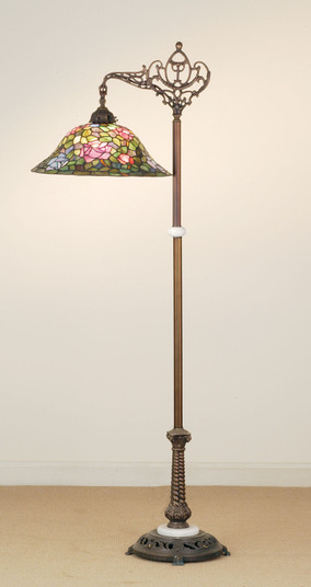 Tiffany Rosebush One Light Bridge Arm Floor Lamp in Craftsman Brown (57|65831)