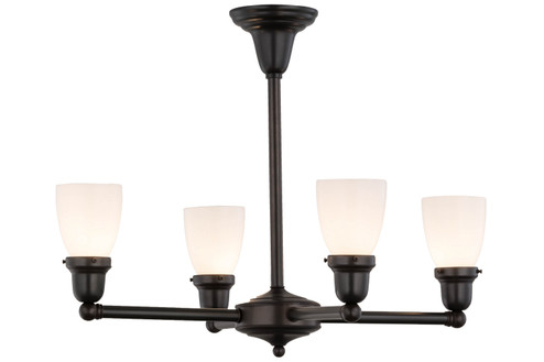 Revival Oyster Bay Four Light Chandelier in Craftsman Brown (57|56476)