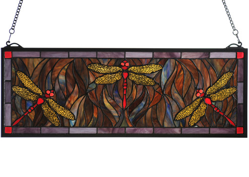 Tiffany Dragonfly Window in Pbag Flame Orange Purple/Blue (57|48091)