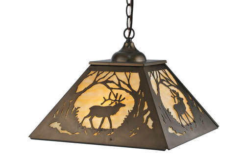 Elk At Dawn Two Light Pendant in Antique Copper (57|37909)