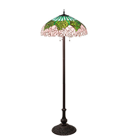 Tiffany Cabbage Rose Three Light Floor Lamp in Mahogany Bronze (57|37706)