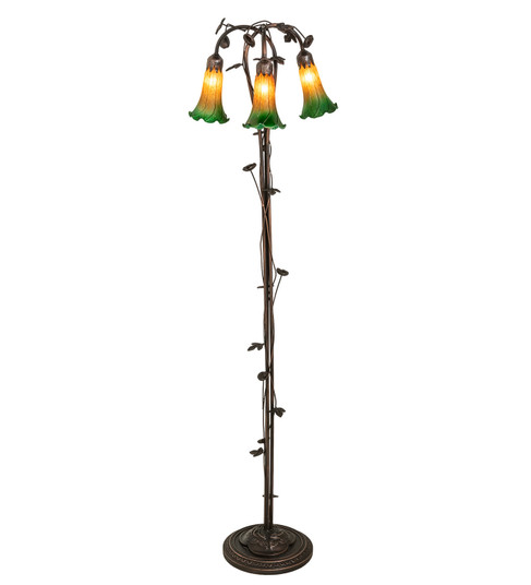 Amber/Green Three Light Floor Lamp in Mahogany Bronze (57|36973)