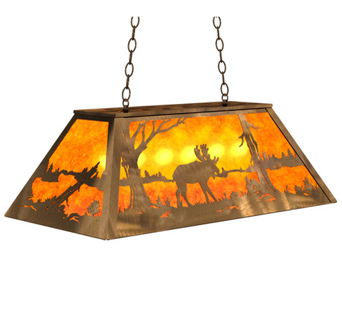 Moose At Lake Six Light Pendant in Antique Copper (57|30330)