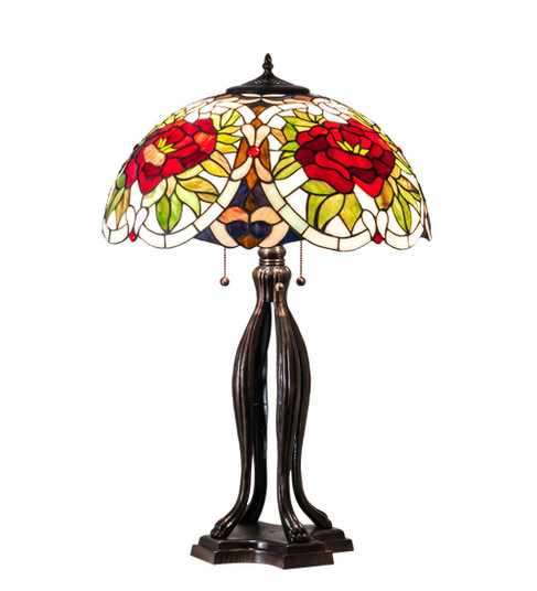 Renaissance Rose Three Light Table Lamp in Mahogany Bronze (57|28804)