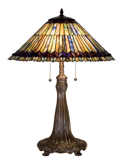 Tiffany Jeweled Peacock Table Lamp in Green/Blue Purple/Blue Purple/Blue Purple (57|27562)