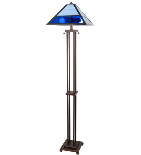 Split Mission Two Light Floor Lamp in Craftsman Brown,Mahogany Bronze (57|264647)