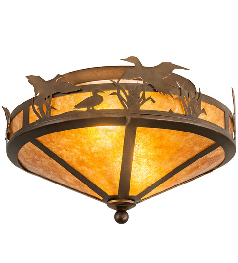 Ducks In Flight Two Light Flushmount in Antique Copper (57|26389)