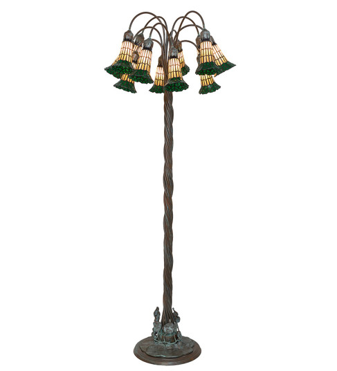 Stained Glass Pond Lily 12 Light Floor Lamp in Bronze (57|262124)