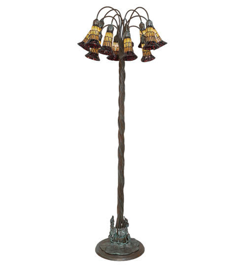 Stained Glass Pond Lily 12 Light Floor Lamp in Bronze (57|262123)