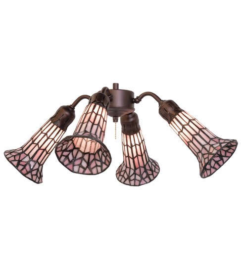 Stained Glass Pond Lily Four Light Fan Light in Mahogany Bronze (57|261517)