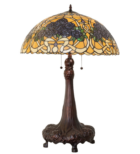 Rose Bouquet Three Light Table Lamp in Mahogany Bronze (57|261315)