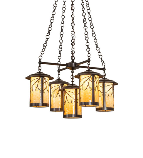 Fulton Five Light Chandelier in Craftsman Brown (57|257988)