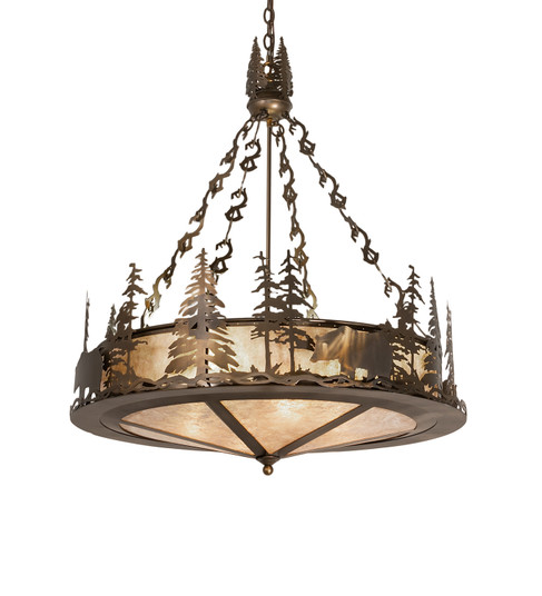 Bear At Lake Eight Light Pendant in Antique Copper (57|256362)