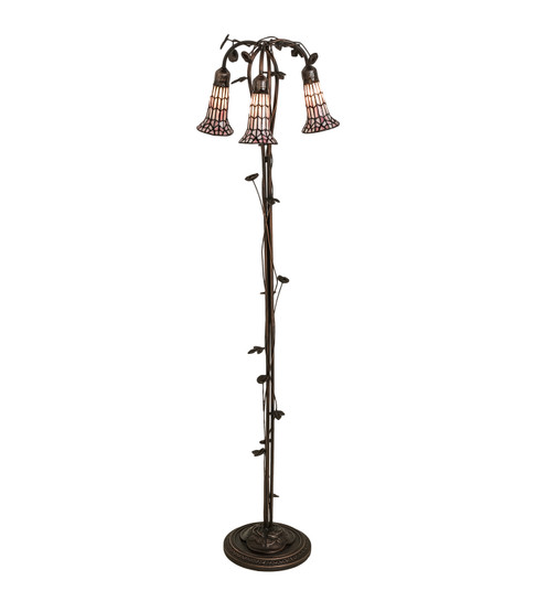 Stained Glass Pond Lily Three Light Floor Lamp in Mahogany Bronze (57|255137)