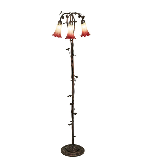 Seafoam/Cranberry Three Light Floor Lamp in Mahogany Bronze (57|255130)