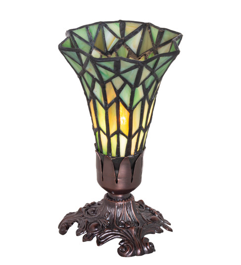Stained Glass Pond Lily Mini Lamp in Mahogany Bronze (57|251825)