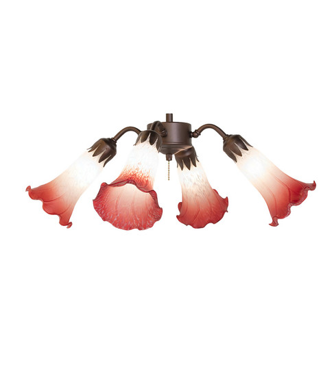 Pink/White Four Light Fan Light in Mahogany Bronze (57|247651)