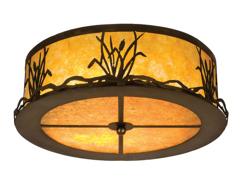 Reeds & Cattails Two Light Flushmount in Antique Copper (57|24466)