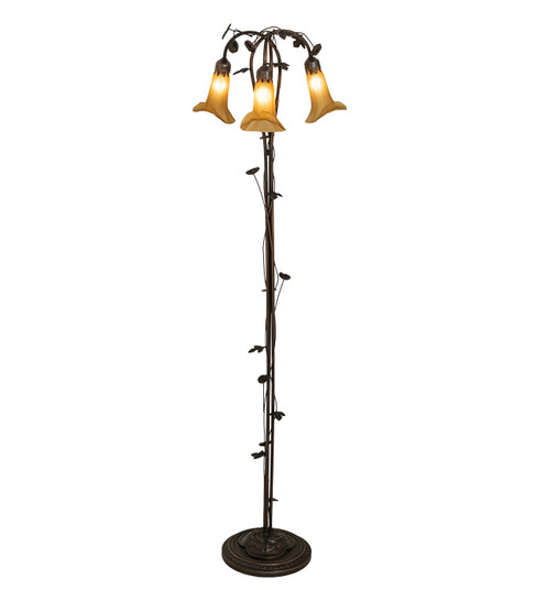 Amber Three Light Floor Lamp in Mahogany Bronze (57|243615)