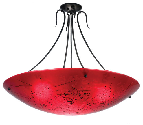 Metro Fusion Three Light Semi-Flushmount in Red/Black/Streamer (57|24163)