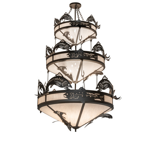 Catch Of The Day 18 Light Chandelier in Black Metal (57|240759)