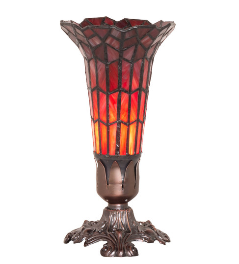 Stained Glass Pond Lily Mini Lamp in Mahogany Bronze (57|239057)