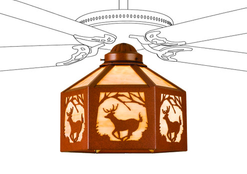 Lone Deer One Light Fan Light Shade in Rust (57|23266)