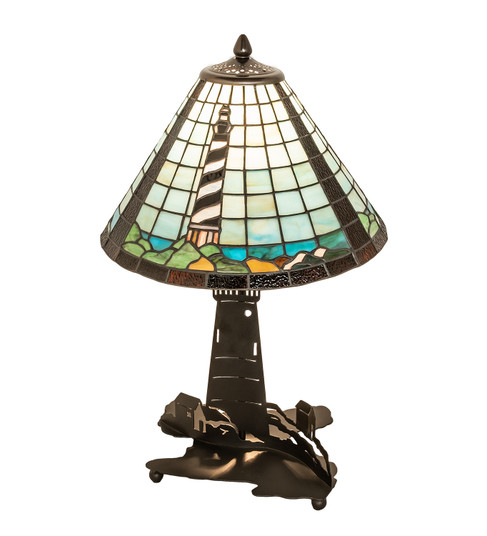 Lighthouse Two Light Table Lamp in Black Metal (57|215491)