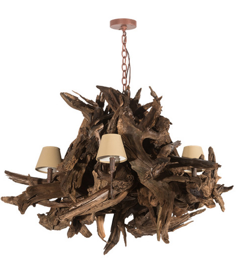 Driftwood Six Light Chandelier in Rust,Natural Wood (57|197275)
