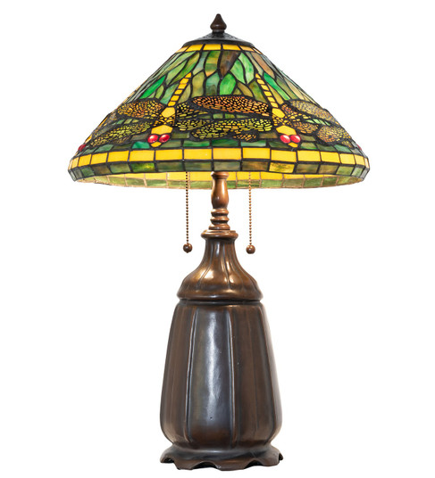 Tiffany Dragonfly Two Light Table Lamp in Mahogany Bronze (57|194127)