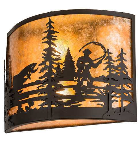 Fly Fishing Creek Two Light Wall Sconce in Oil Rubbed Bronze (57|192732)