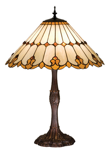 Nouveau Cone Three Light Table Lamp in Antique Copper (57|17582)