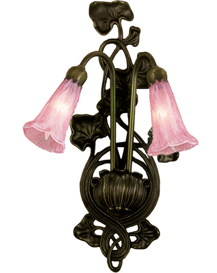 Pink Pond Lily Two Light Wall Sconce in Bronze (57|17552)