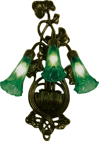 Green Pond Lily Three Light Wall Sconce in Mahogany Bronze (57|17537)