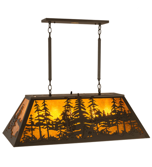 Tall Pines Six Light Oblong Pendant in Wrought Iron (57|175341)
