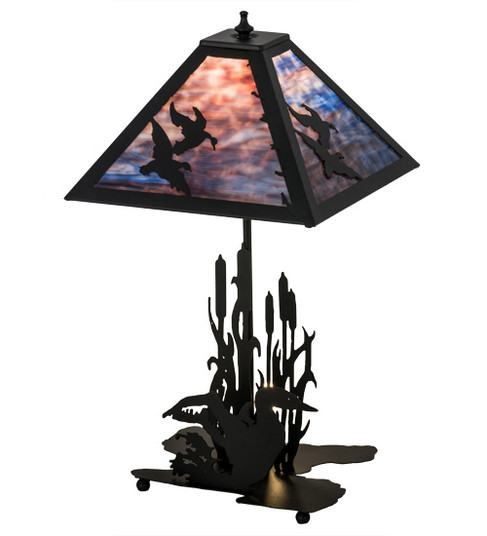 Ducks In Flight Two Light Table Lamp in Black Metal (57|170687)