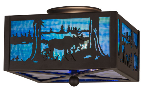 Moose At Lake Two Light Flushmount in Oil Rubbed Bronze (57|163243)