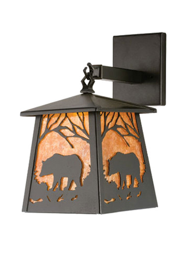 Bear At Dawn One Light Wall Sconce in Black Metal (57|15732)